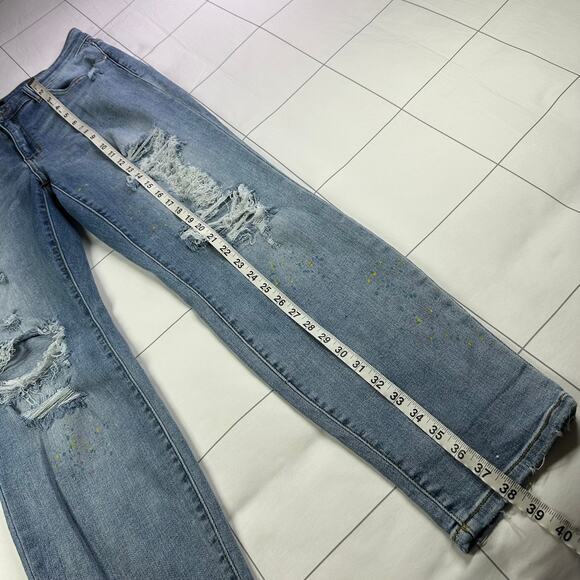 Judy Blue Jeans Womens 32 Paint Splatter Boyfriend Fit Distressed Boho Artsy - Picture 12 of 13
